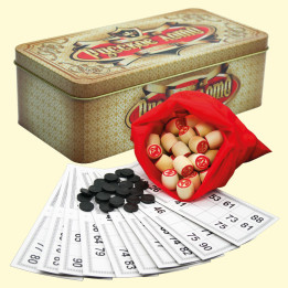 Lotto im Geschenketui aus Metall – Retro-Stil, Luxusausführung, 24 x 12 cm, Holz, Metall