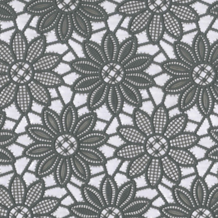 Tischdecke TR-668 mit Spitze Kamille in Antrazit 138 cm x 20 m