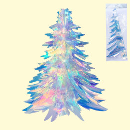 Christmas decoration, holographic Christmas Tree garland, 13 × 30 cm, set of 10