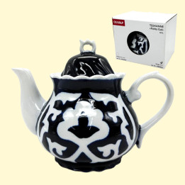 Teekanne Pahta Gul, weiß-blau, Usbekistan, 0,9 L