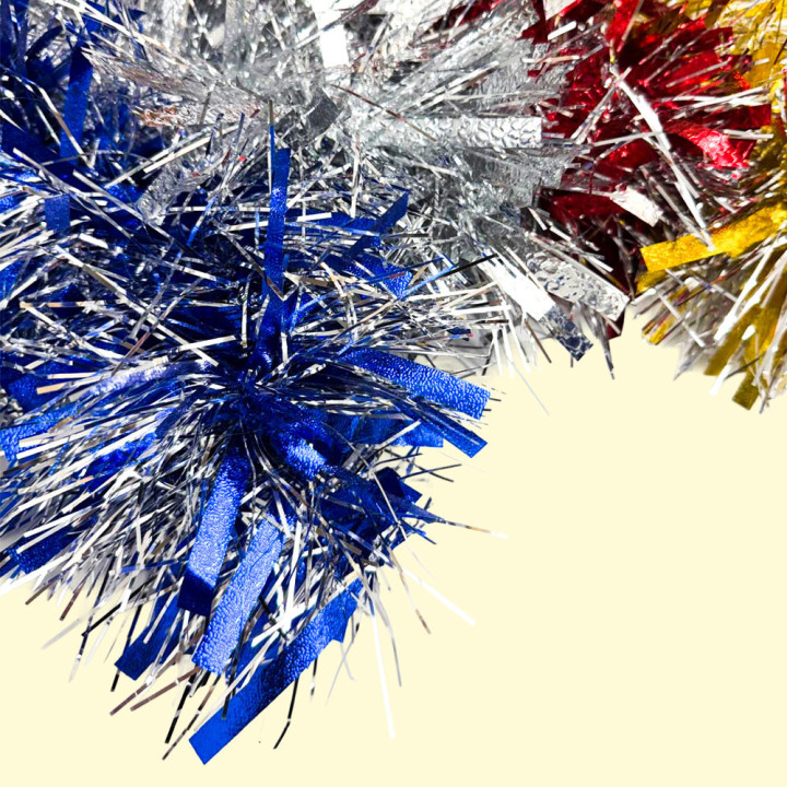 Tinsel Set – 10 pcs, Foil, 200 cm, Assorted Colors
