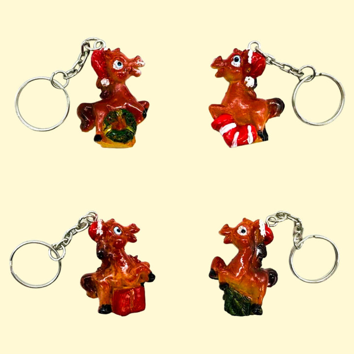 Keychain Set – Year of the Horse, 24 pcs, 3 x 2 x 9 cm
