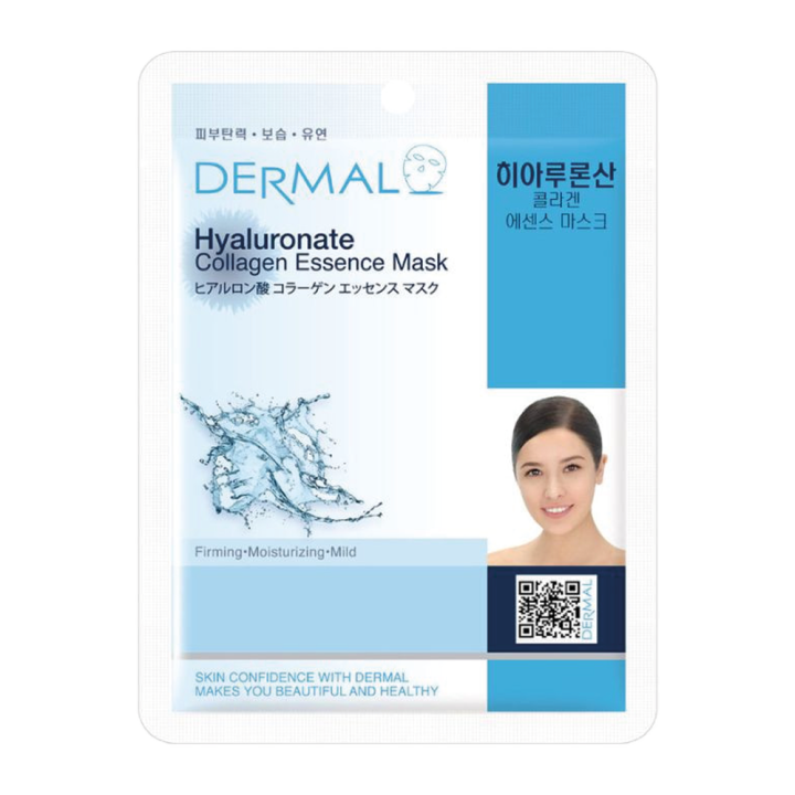 DERMAL Sheet Face Mask with Collagen and Hyaluronic Acid, 23 g