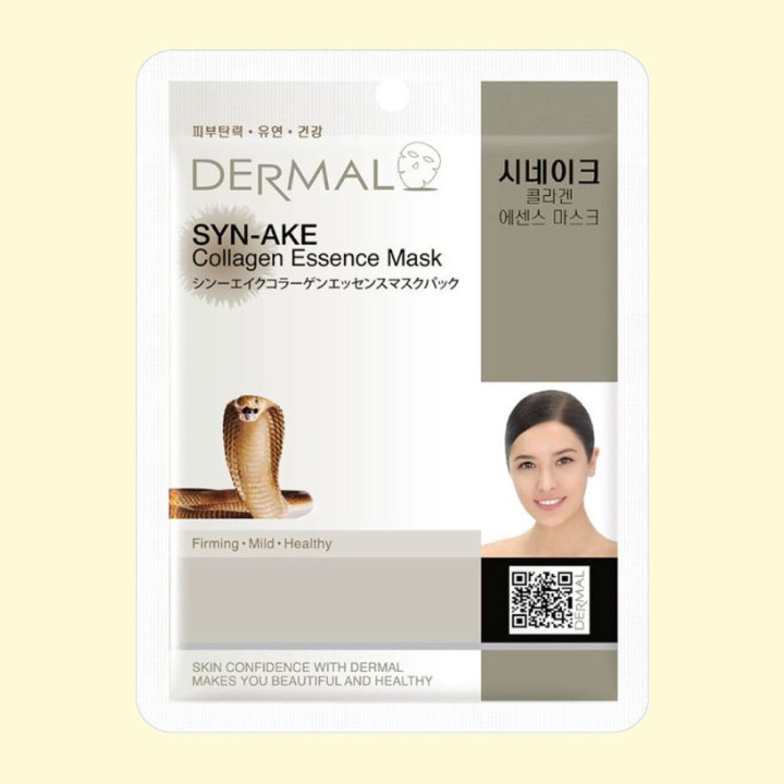 DERMAL Тканевая маска для лица с коллагеном и змеиным ядом, 23 г