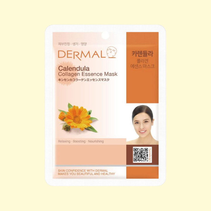 DERMAL Sheet Face Mask with Collagen and Calendula, 23 g