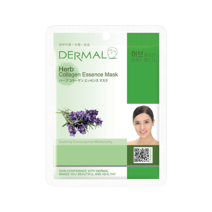 DERMAL тканевая маска для лица с коллагеном и травами, 23 г