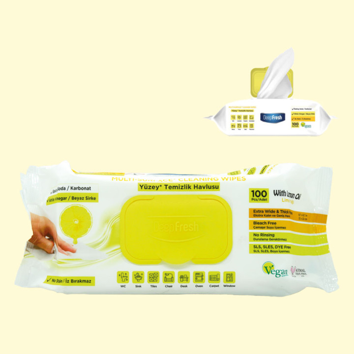DEEP FRESH Feuchtreinigungstücher UNIVERSAL TÜCHER LEMON XXL 100 Stück