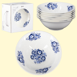 Suppenteller-Set, 6 St Gzhel, Ø18 cm *