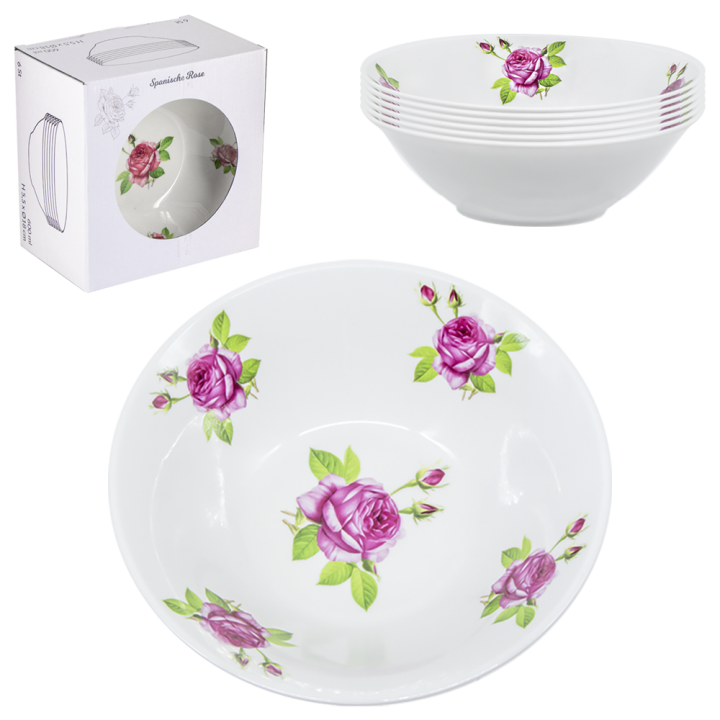 Suppenteller-Set Spanische Rose, 6 St, Ø 18 cm