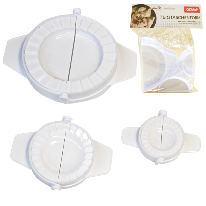 Teigtaschenform Set 3-tlg, Ø 5,5 cm, Ø 7,5 cm, Ø 12 cm