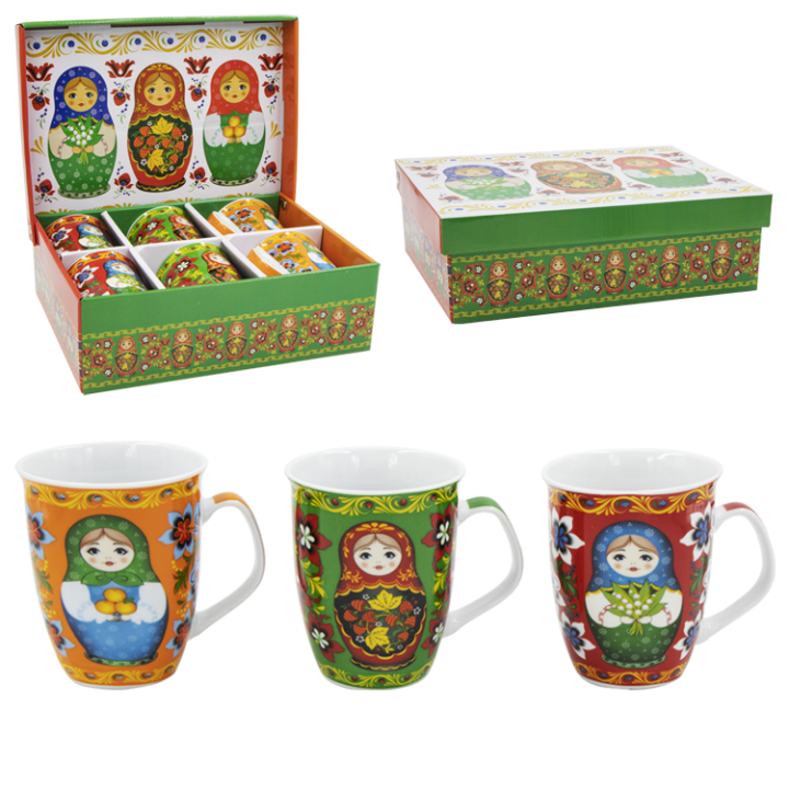 6-Tassen-Set Matröschka 330 ml *