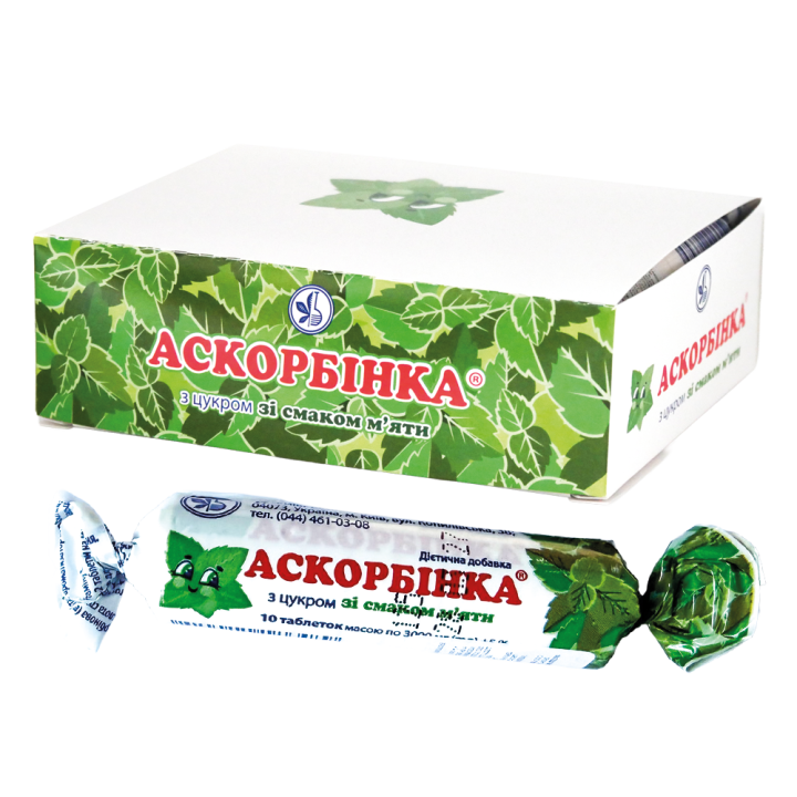 Askorbinka mit Minzgeschmack, Tabletten 25 mg, 10 Stk