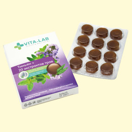 VITA-LAB Throat Lozenges with Thyme and 20 Herbal Extracts, 12 pcs