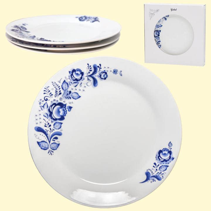 Teller 3er Set Gzhel Ø26,5 cm