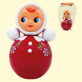 Musical Roly-Poly Doll, about 25 cm, made of PVC, red