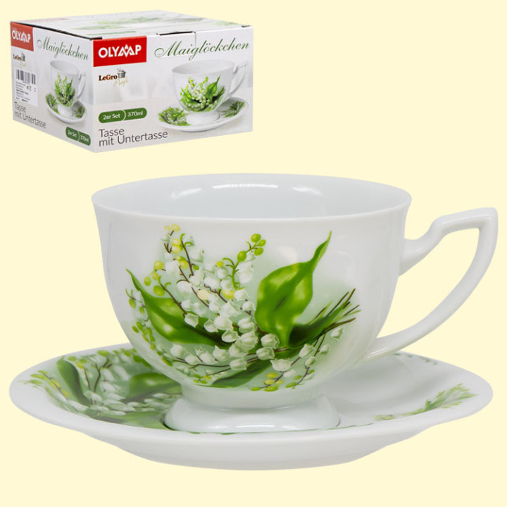 Teeset Kaiserlich, Design Maiglöckchen, 1 Tasse 370 ml + 1 Untertasse