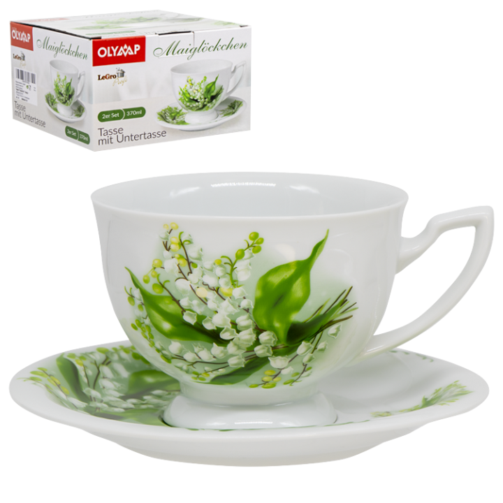 Teeset Kaiserlich, Design Maiglöckchen, 1 Tasse 370 ml + 1 Untertasse