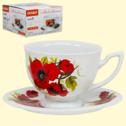 Teeset Kaiserlich, Design Mohnblumen, 1 Tasse 370 ml + 1 Untertasse