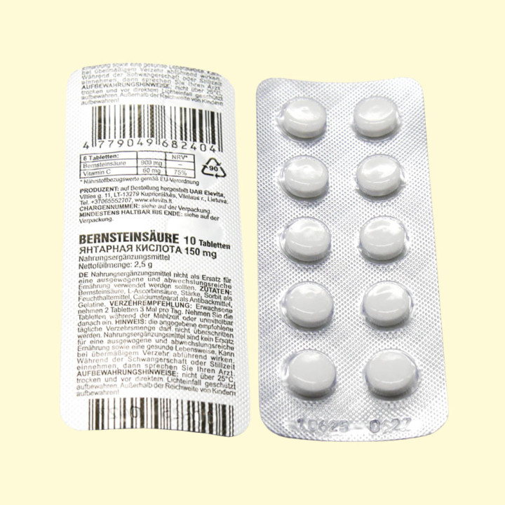 Succinic Acid 10 tablets, 150 mg