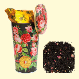 Chelton Blumenvase Rosen, 100 g – loser schwarzer Tee mit Früchten und Blütenblättern