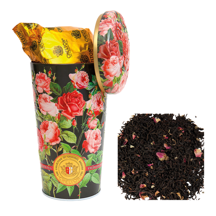 Chelton Blumenvase Rosen, 100 g – loser schwarzer Tee mit Früchten und Blütenblättern