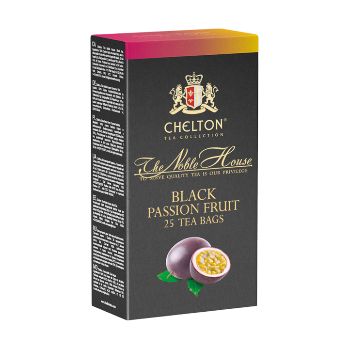 Чай Chelton The Noble House – Black Paradise Tea премиум, чёрный чай с маракуйей в пакетиках, 25 шт.