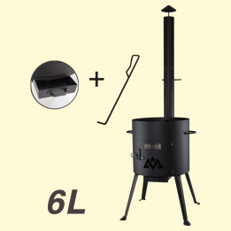 Cauldron with collapsible chimney for 6 l cauldron, Ø 310 mm, h: 540 cm