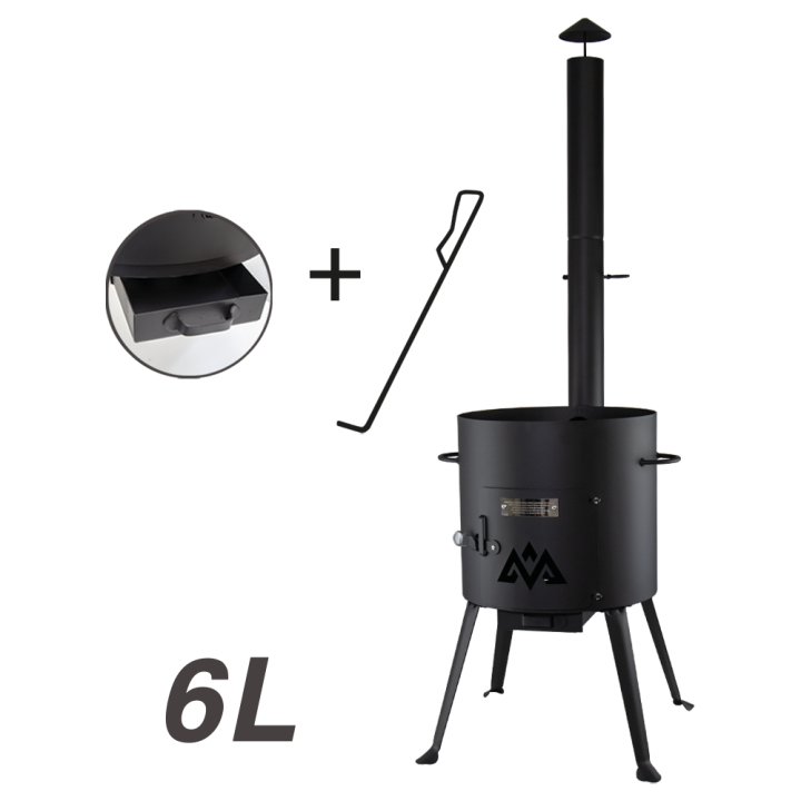 Cauldron with collapsible chimney for 6 l cauldron, Ø 310 mm, h: 540 cm