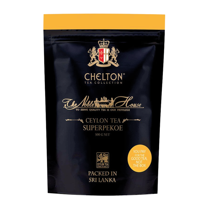 Chelton The Noble House – SUPER PEKOE, loser schwarzer Tee, 500  g Zipp