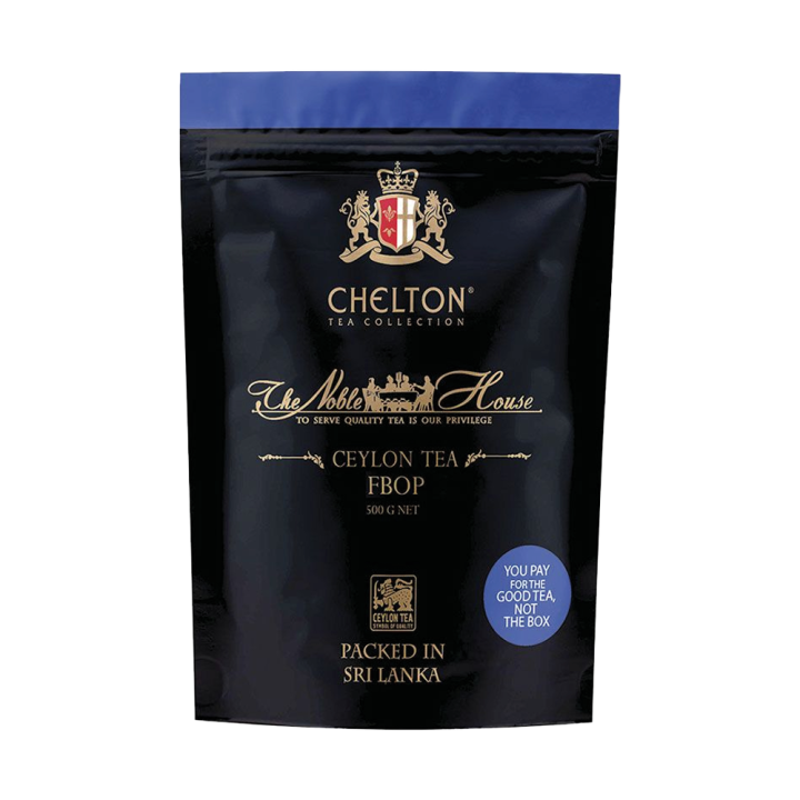 Chelton The Noble House – FBOP with Tips, schwarzer Ceylon-Tee, 500  g, loser Tee im Zippbeutel