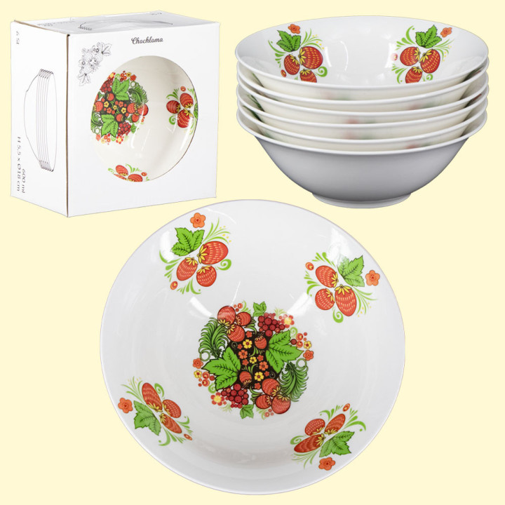 Suppenteller-Set, 6 St - Chochloma, Ø18 cm