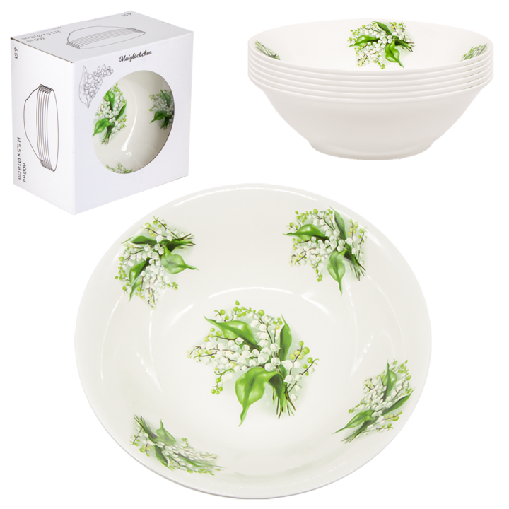 Suppenteller-Set Maiglöckchen, 6 St, Ø 18 cm