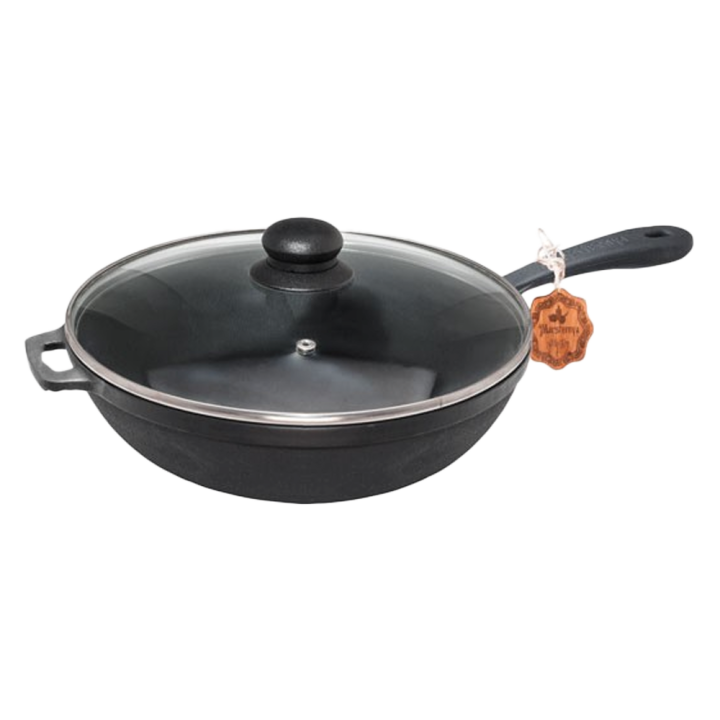 Cast iron frying pan with glass lid 24×4 cm