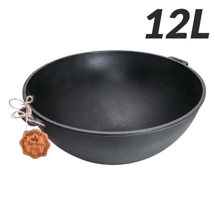 Uzbekischer WOK Kessel aus Gusseisen 12 Liter