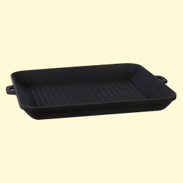 Grillpfanne aus Gusseisen 35x35x4 cm