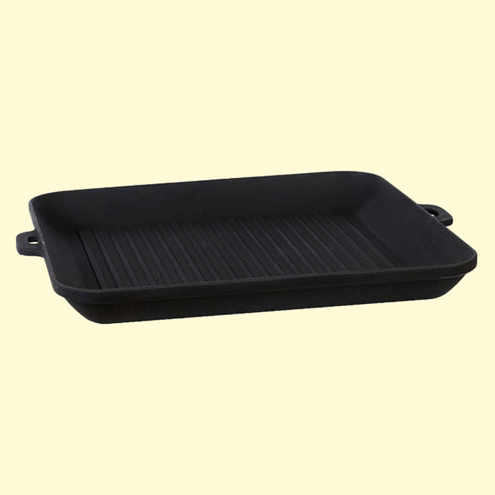 Grillpfanne aus Gusseisen 35x35x4 cm