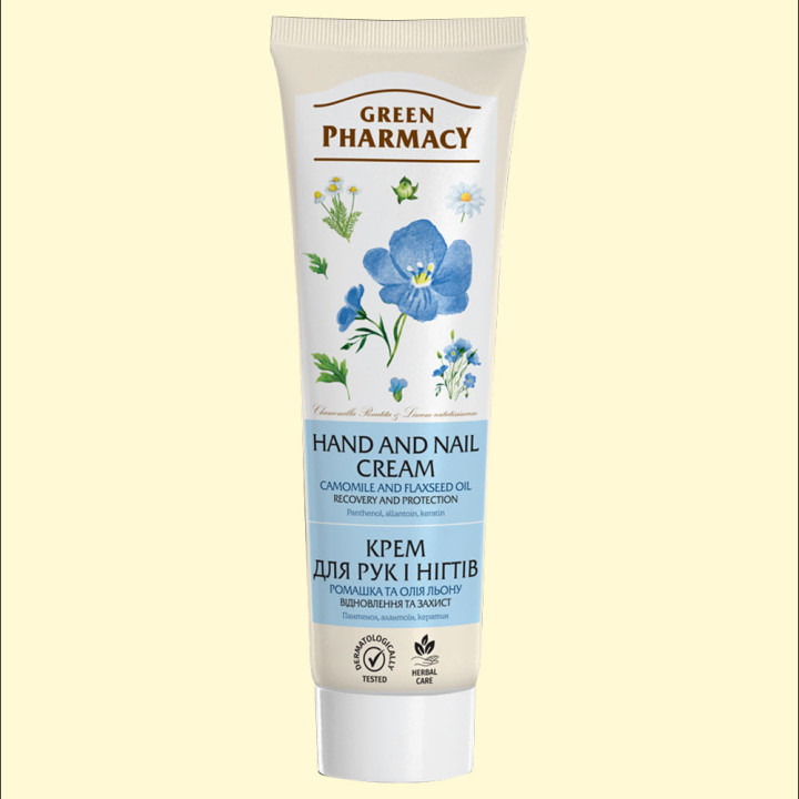 Hand- und Nagelcreme Grüne Apotheke 100 ml,Kamille und Leinöl