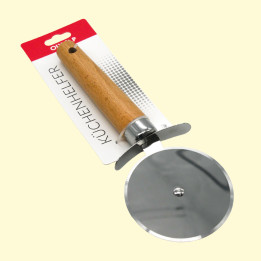 Rolling pizza, dough and pastry cutter 21 cm, wood, steel
