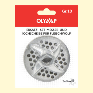 Ersatz-Set, Messer und Lochscheibe für Fleischwolf Gr.10, 4,5 mm Lochung