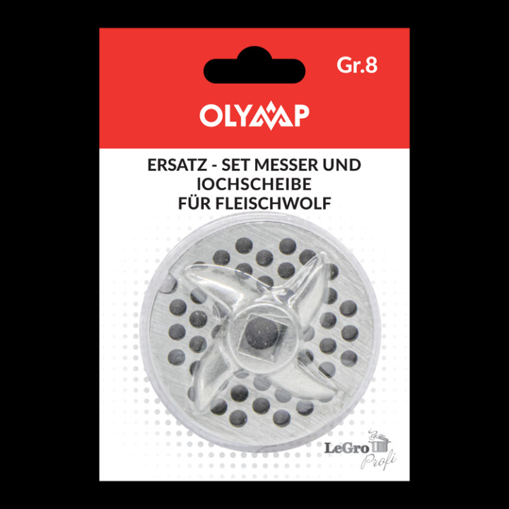 Ersatz-Set, Messer und Lochscheibe für Fleischwolf Gr.8, 4,5 mm Lochung