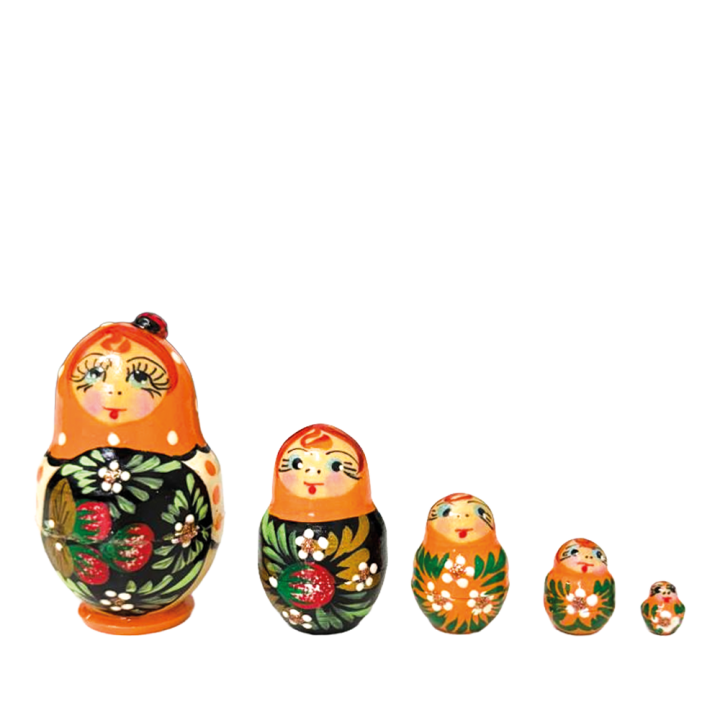 Matrjoschka Blumenmuster M5, 6 cm, verschiedene Designs