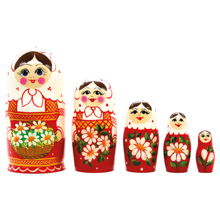 Матрёшка Белый платок M5, 18 см