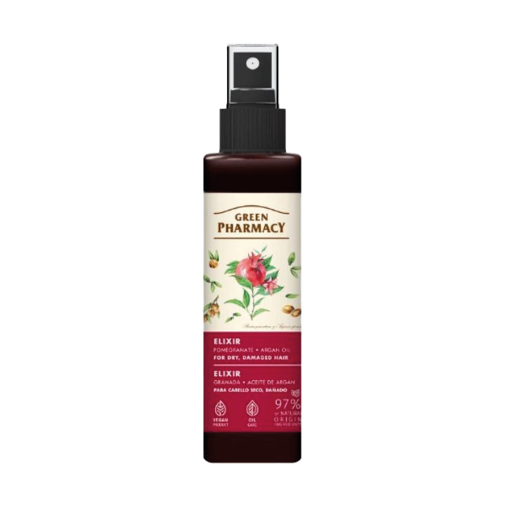 Green Pharmacy Elixir for Dry, Damaged Hair Pomegranate and Argan Oil, 150 ml