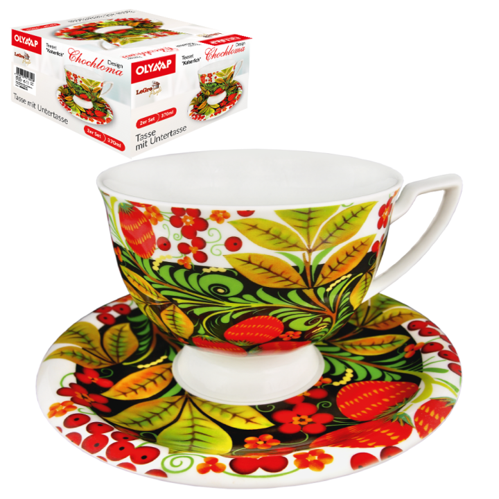 Teeset - Kaiserlich, Design Chochloma, 1 Tasse 370 ml + 1 Untertasse