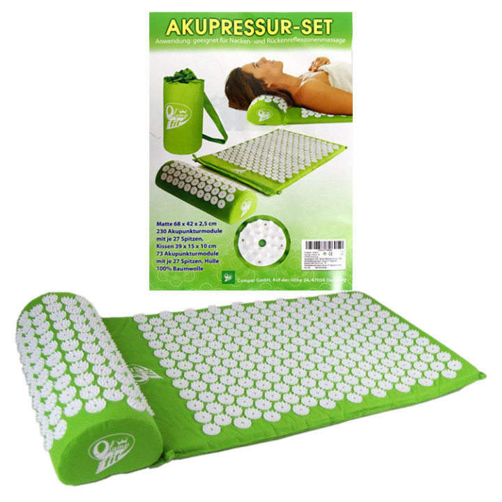 Akupressur-Set, Mate 68 x 42 x 2,5 cm, kissen 39 x15 x 10 cm, hülle 100% Baumwolle