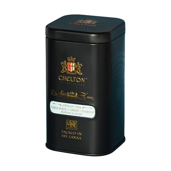 Chelton The Noble House – SUPER PEKOE + Green + SourSop, loser schwarzer Tee, 100 g in Dose