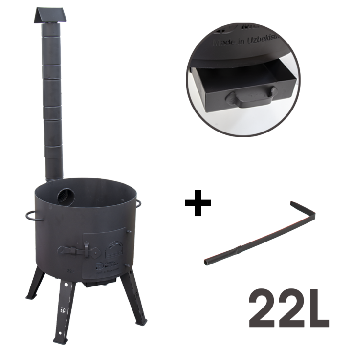 Utschak mit Schornstein für Kasan 22 L, Stahl 2 mm, Ø520 mm