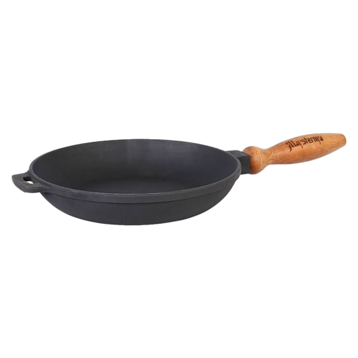 Cast iron frying pan with wooden handle 24×4 cm