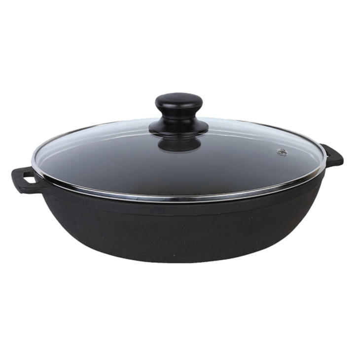 Cast iron roaster with glass lid 24×6 cm