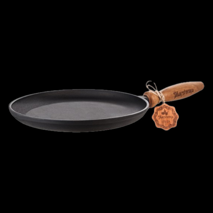 Cast iron pancake pan with removable wooden handle 22×2.5 cm